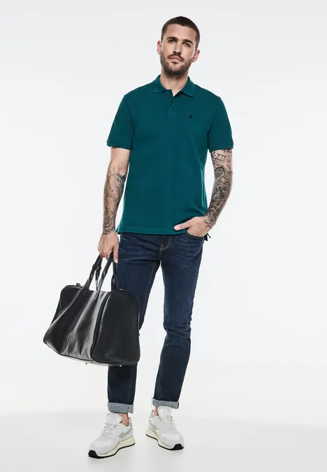 Piqué poloshirt lagoon green Piqué poloshirt lagoon green