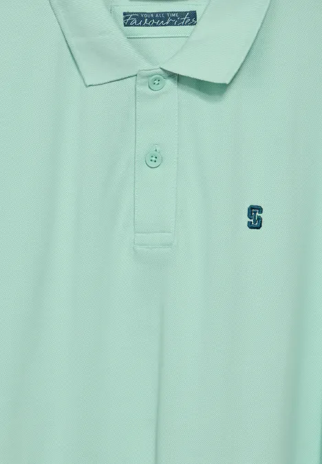 Piqué poloshirt light turquoise Piqué poloshirt light turquoise