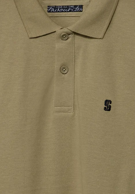 Piqué poloshirt beach sand Piqué poloshirt beach sand