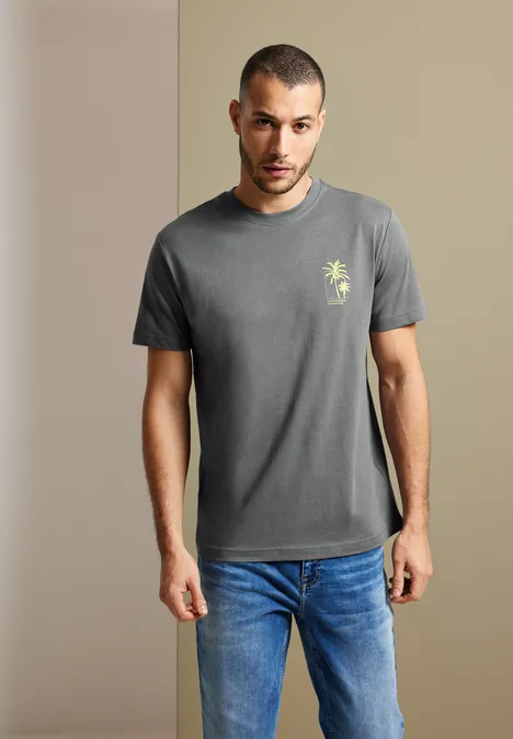 T-Shirt mit Brustprint ash grey T-Shirt mit Brustprint ash grey