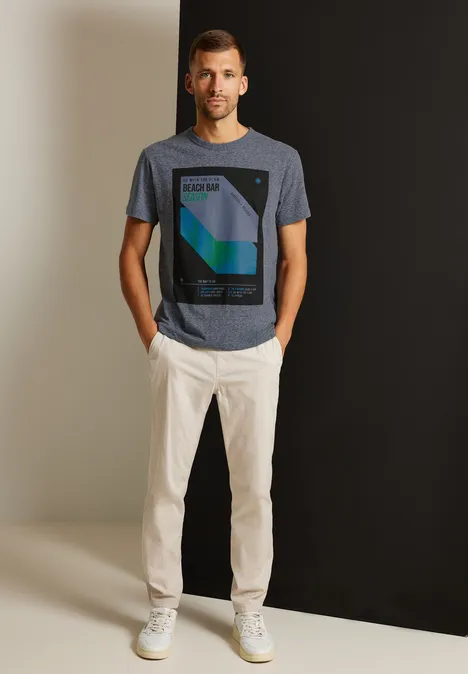 T-Shirt mit Frontprint smoke grey melange T-Shirt mit Frontprint smoke grey melange