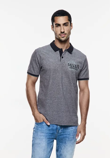 Oxford Poloshirt faded black Oxford Poloshirt faded black