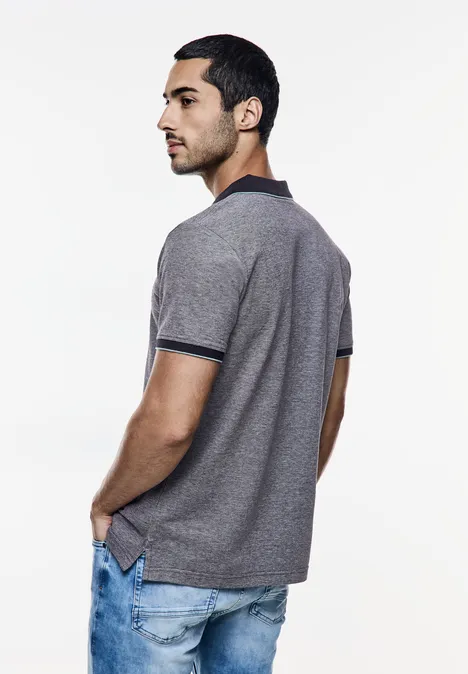 Oxford poloshirt faded black Oxford poloshirt faded black