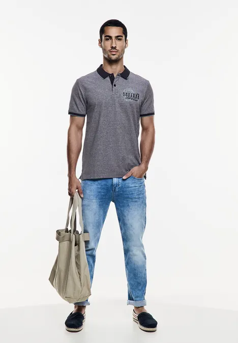 Oxford poloshirt faded black Oxford poloshirt faded black