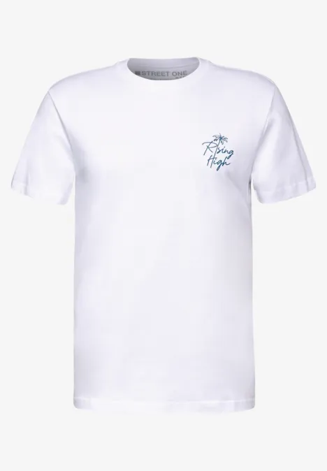 T-shirt met print op de borst White