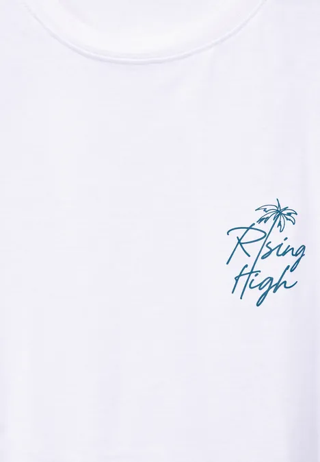 T-shirt met print op de borst White