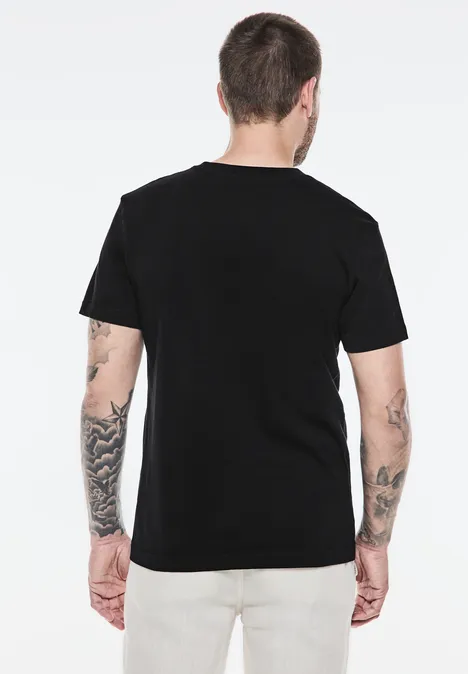 T-shirt met print op de borst Black