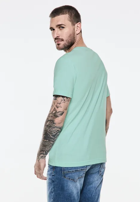 T-shirt met print op de borst light turquoise
