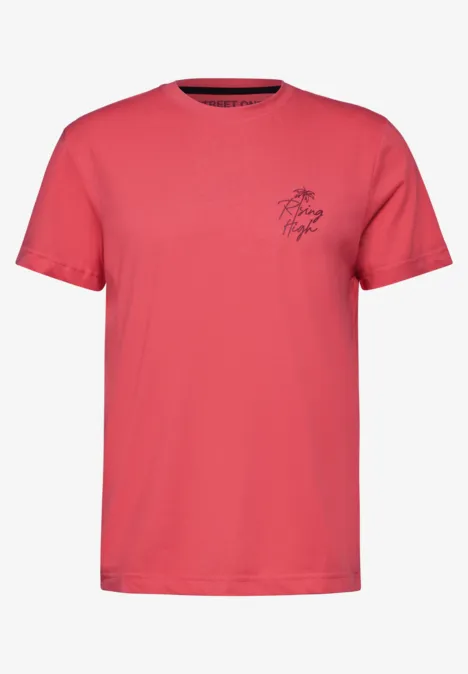 T-shirt met print op de borst Crab Red