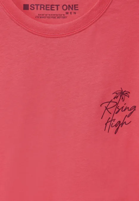 T-shirt met print op de borst Crab Red
