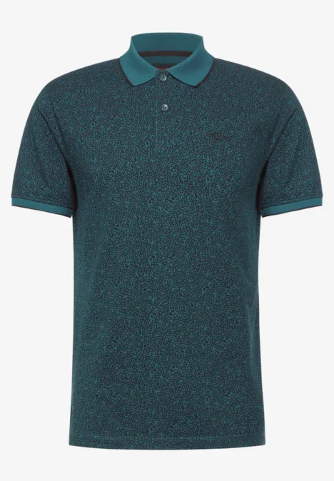 Polo en piqué avec imprimé lagoon green