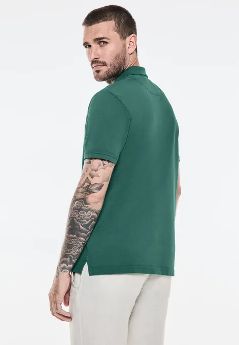 Gewassen polo palm green