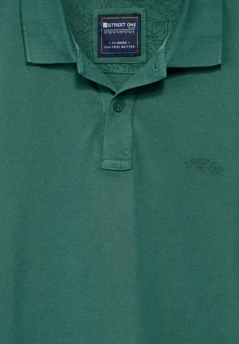 Gewassen polo palm green