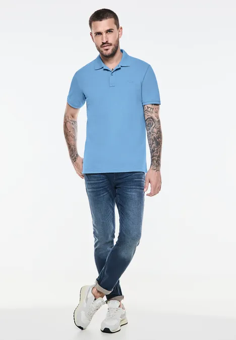 Gewassen polo swimming pool blue