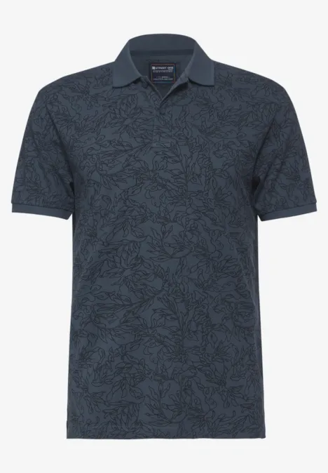 Bedrucktes Poloshirt marine blue