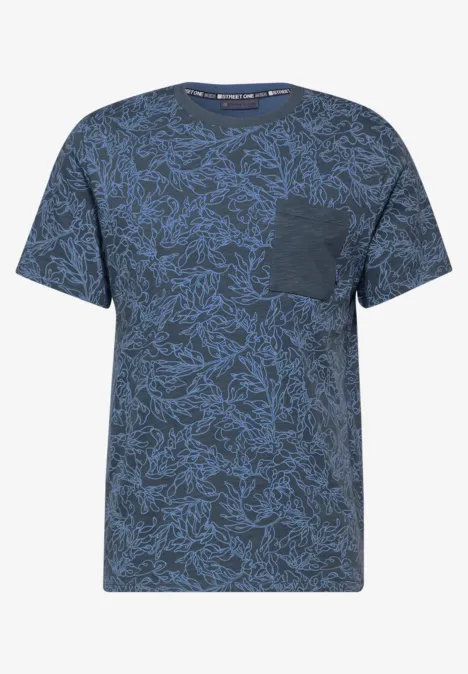 T-shirt met print marine blue