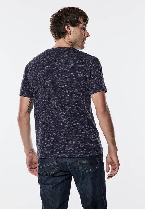 T-shirt in gemêleerde look night blue
