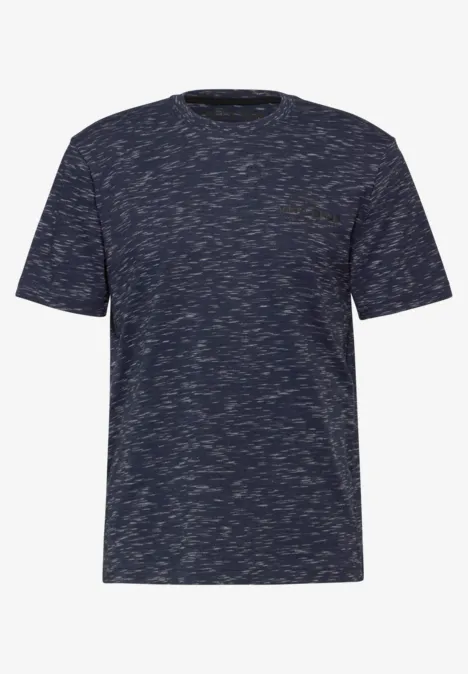 T-shirt in gemêleerde look night blue