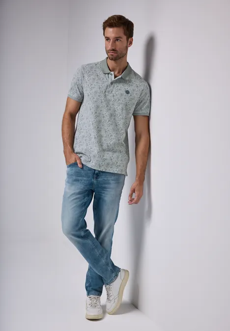Oxford poloshirt silver green