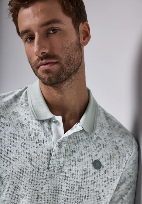 Oxford poloshirt silver green