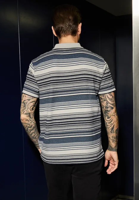 Gestreept poloshirt dark ink blue