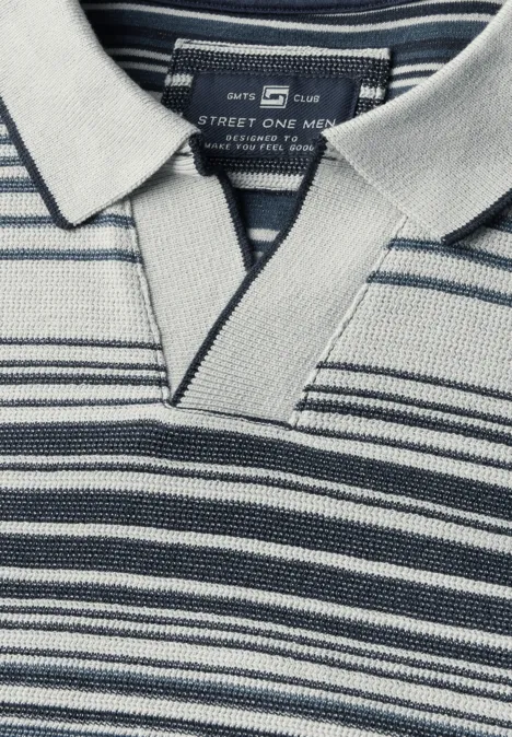 Gestreept poloshirt dark ink blue