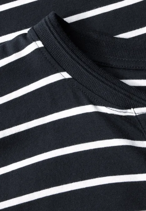 Gestreept henley shirt dark ink blue