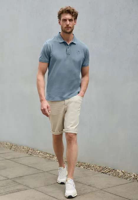 Piquée polo dusty blue
