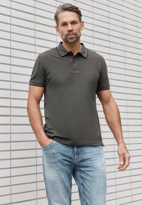 Basic Piqué Poloshirt oil grey Basic Piqué Poloshirt oil grey