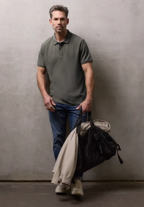 Basic Piqué Poloshirt oil grey Basic Piqué Poloshirt oil grey