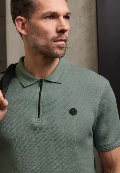 Poloshirt mit Struktur dusty mint Poloshirt mit Struktur dusty mint