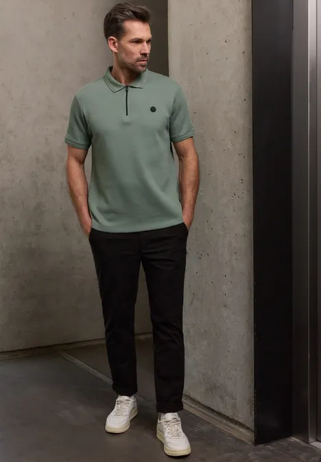 Poloshirt mit Struktur dusty mint Poloshirt mit Struktur dusty mint
