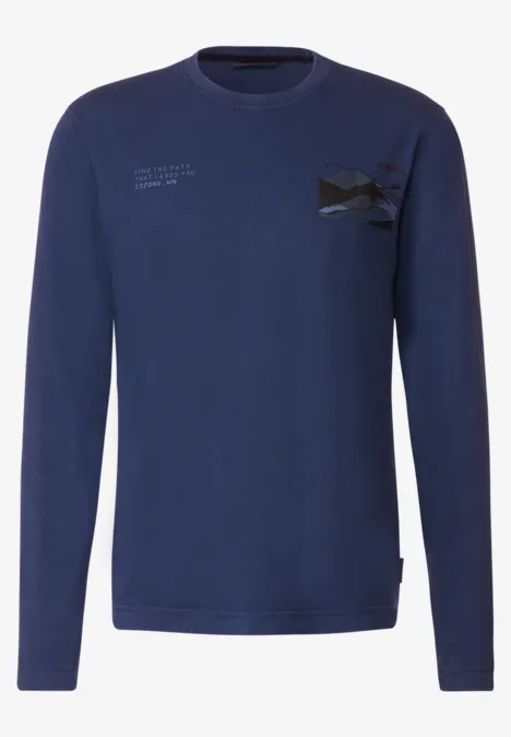 Shirt met artwork-print true blue