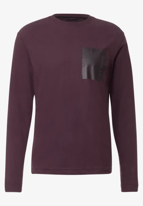 Shirt met lange mouwen en print ink red