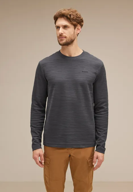 Shirt met lange mouwen van effectgaren in winterse stijl dark iron grey