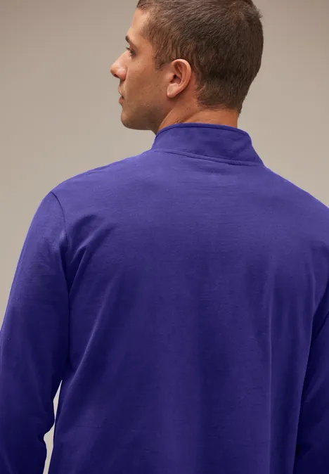 Shirt met lange mouwen en rits brilliant true blue