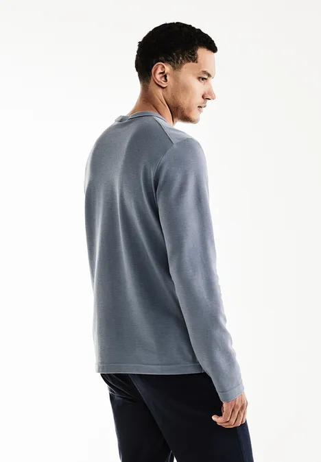 Shirt met lange mouwen en details dust blue