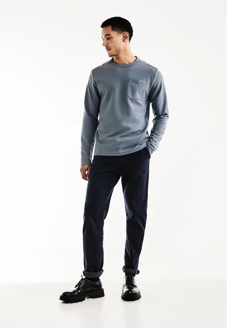 Shirt met lange mouwen en details dust blue