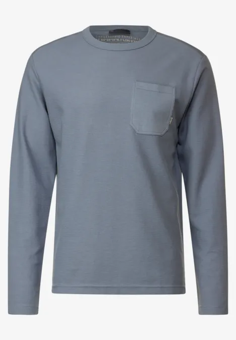 Shirt met lange mouwen en details dust blue