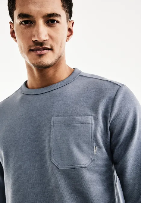 Shirt met lange mouwen en details dust blue