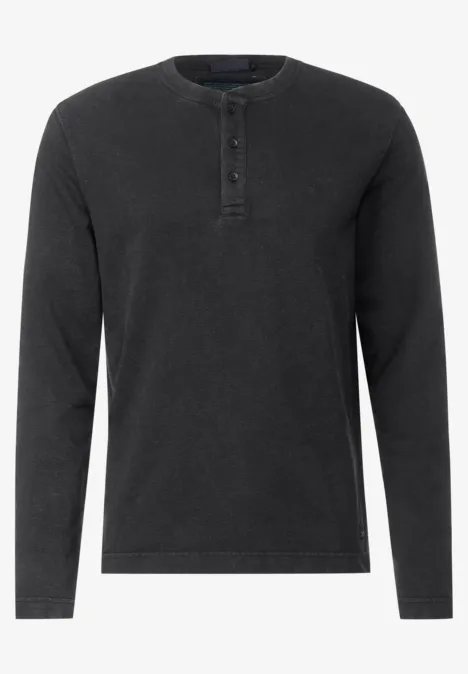Koszulka henley Washed faded black
