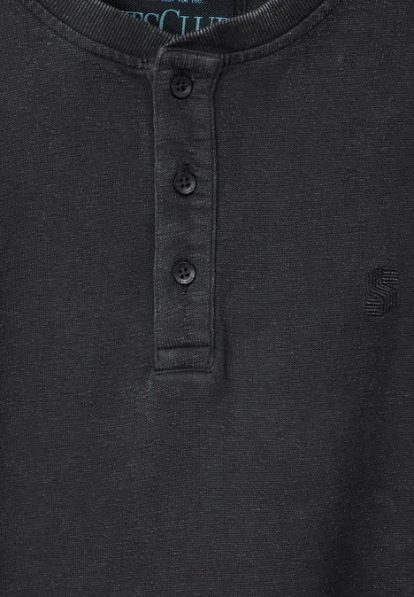 Koszulka henley Washed faded black