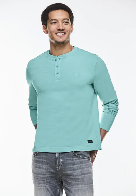 Casual henley shirt aurora turquoise
