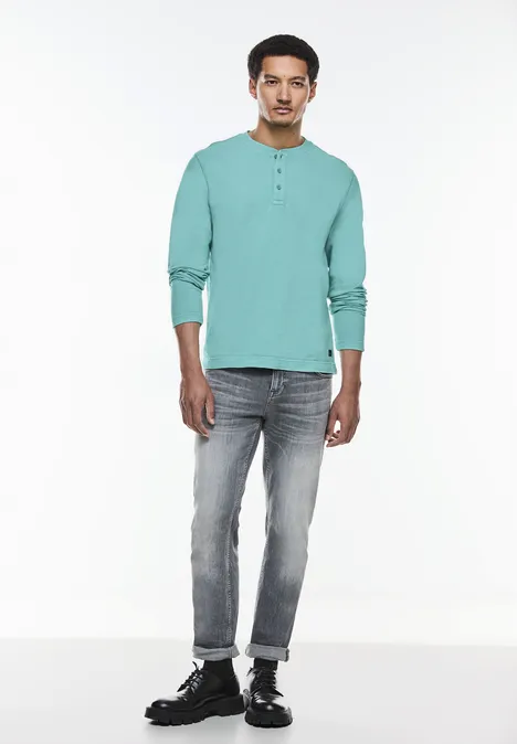 Casual henley shirt aurora turquoise