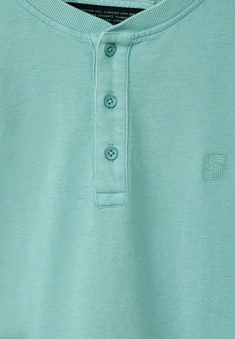 Casual henley shirt aurora turquoise
