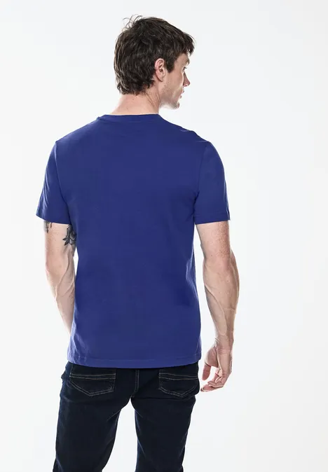 T-Sshirt with chestprint maritime blue
