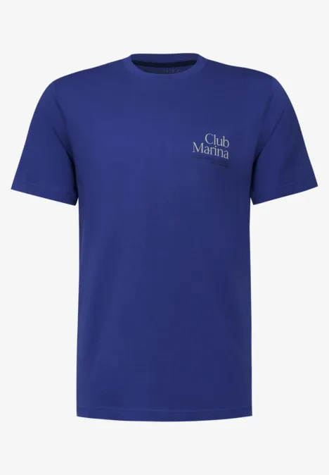 T-Sshirt with chestprint maritime blue