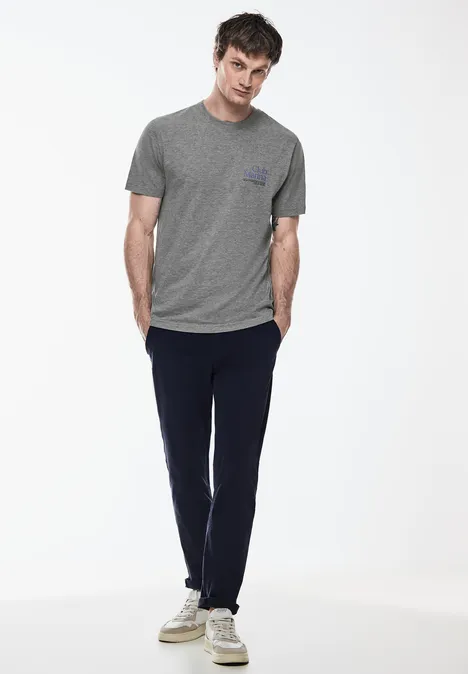 T-Sshirt with chestprint harbour grey melange