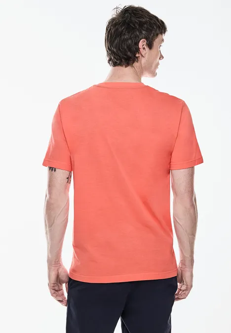 T-Sshirt with chestprint sea coral red