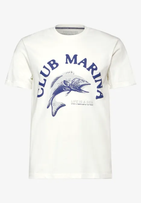 T-shirt met print pearl white T-shirt met print pearl white